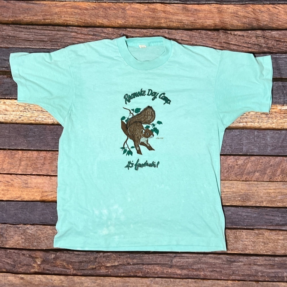 VTG Roanake Day Camp Single Stitch Screen Stars Tshirt